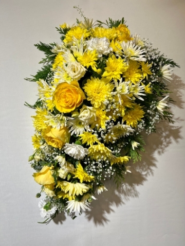 Yellow & White Funeral Spray