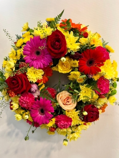BRIGHT FUNERAL WREATH